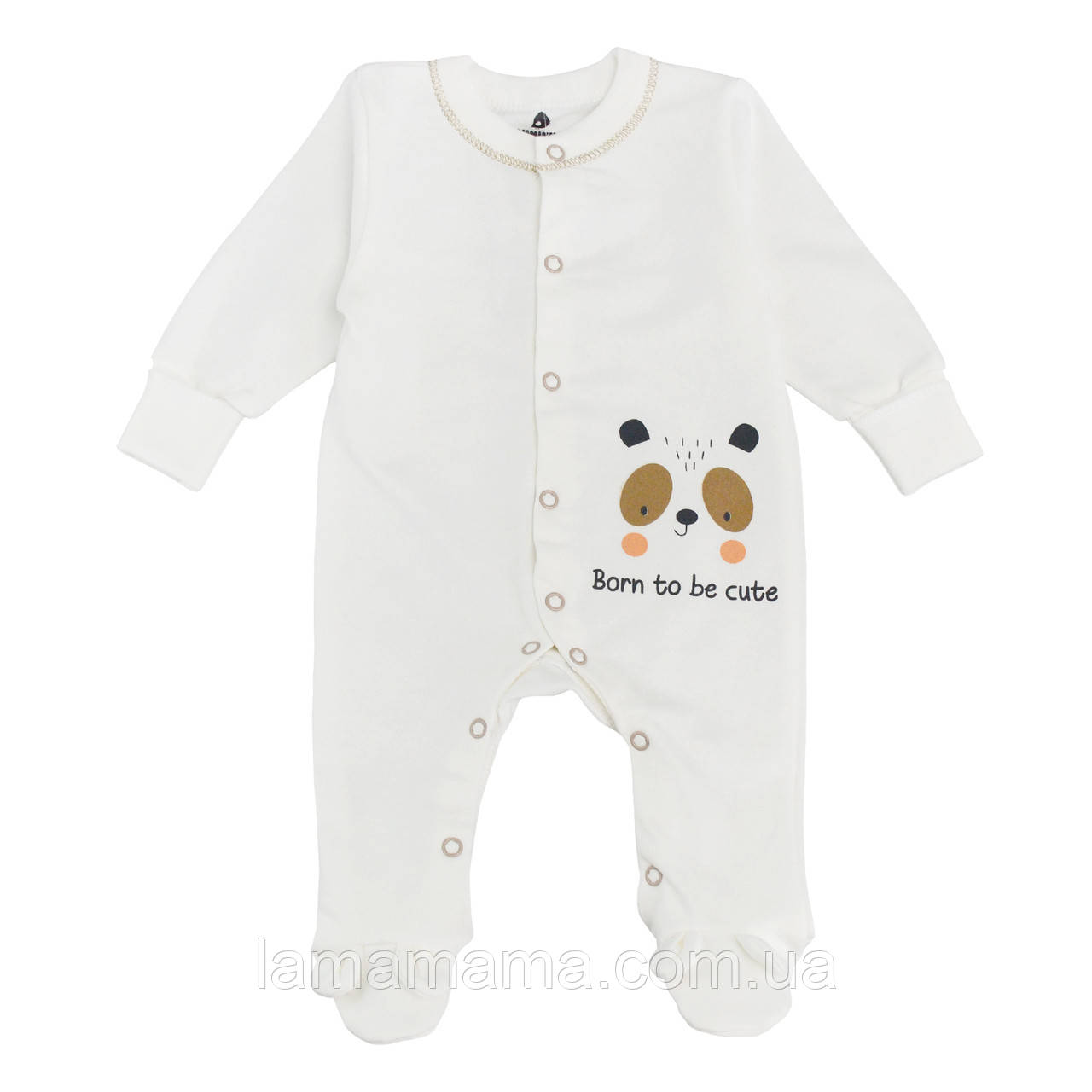 Теплий чоловічок піжама для малюків (футер з начосом) Happy Baby Молочний Minikin