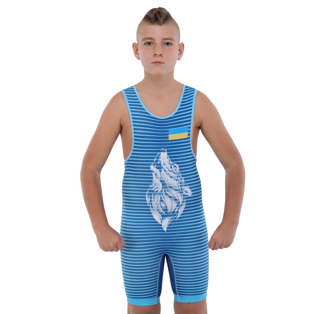 Трико для боротьби дитяче (зріст 128-162 см) UKRAINE SP-Sport JY-6606 синій