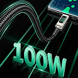 Дата кабель Acefast C6-03 USB-C to USB-C 100W zinc alloy digital display braided (2m), фото 5