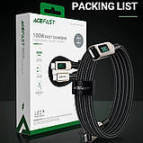 Дата кабель Acefast C6-03 USB-C to USB-C 100W zinc alloy digital display braided (2m), фото 6