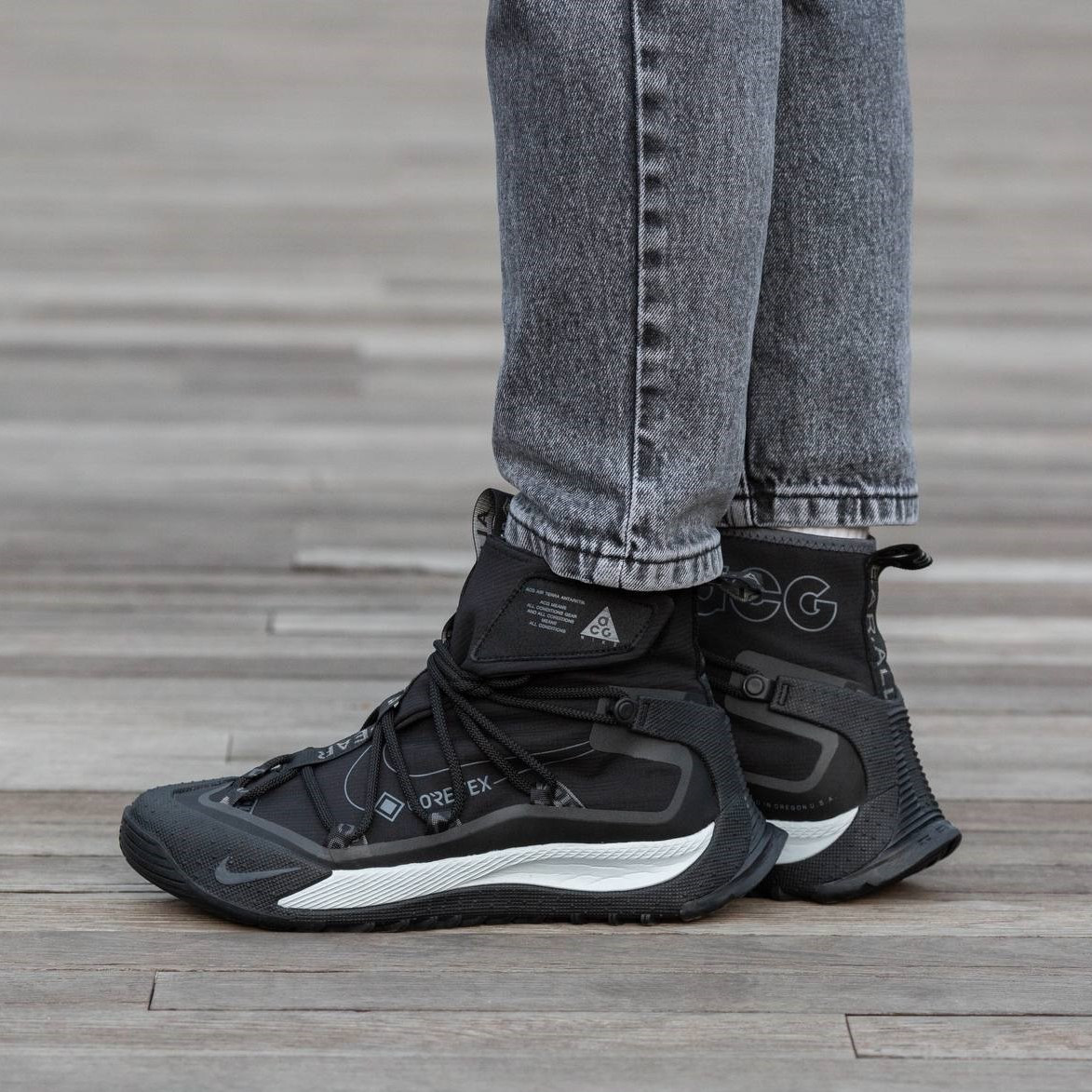 Зимові кросівки Nike ACG Terra Antarktik Black теплі осінь-зима високі чорні. Фото наживо, фото 1