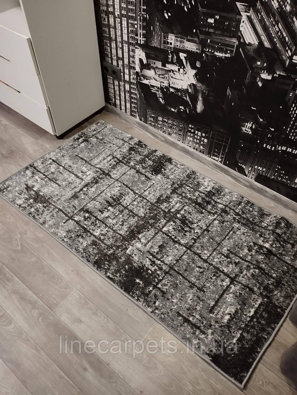 Сучасний сірий килим CAMINO 02605A L. GREY-D. GREY, фото 1