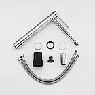 F1067-2 умивальник високий одноваж. литий вилив лат. корпус гайка Ø25 (хром)** {10}, фото 5