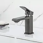 F1084-9 умивальник одноваж. литий вилив лат. корпус гайка Ø35 (сірий Gungrey) {10/1}, фото 3