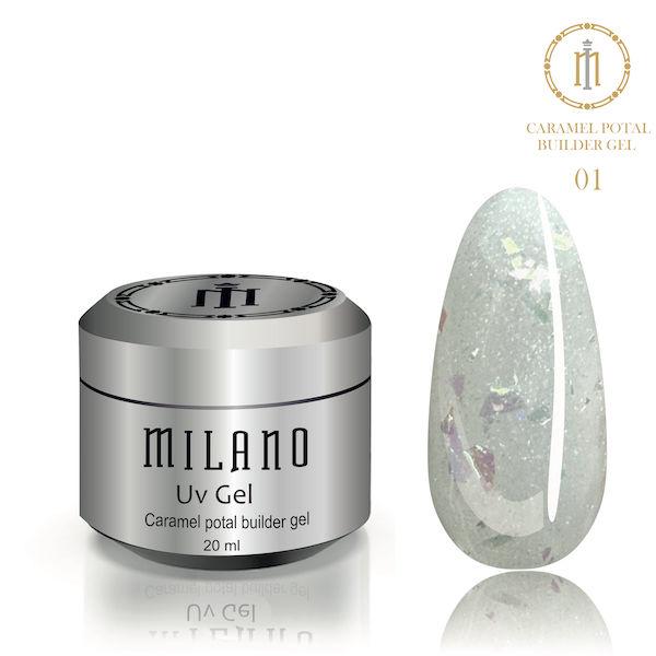 Гель для нарощування з поталлю молочний Caramel Potal Builder Gel 15 ml 01