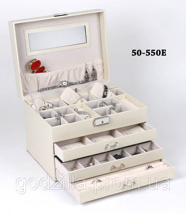 Шкатулка для прикрас колір бежевий, фото 1