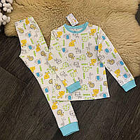 Дитяча піжама з начосом звірята голуба Five Stars 10593-116р