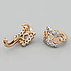 Сережки Серце з родіюванням 48013 розмір 11х8 мм білі фіаніти вага 1.7 г позолота 18К, фото 2