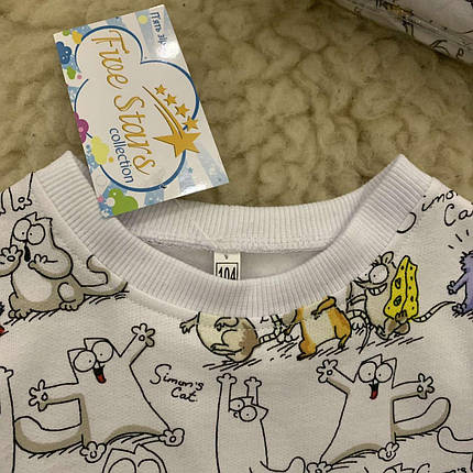 Дитяча піжама з начосом кіт Саймон Five Stars 10726-140р, фото 2