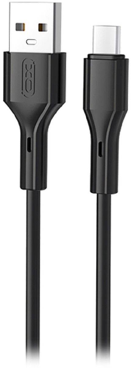 Кабель XO USB-Type-C 2.4A для заряджання телефону планшету круглий 1 м чорний