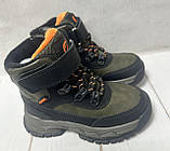 Зимові дитячі черевики на овчині clibee хакі 28 18.5 см, фото 3