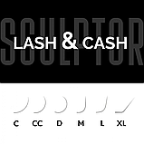 Вії чорні LASH&CASH Sculptor Lash D 0.07 15мм (28ліній), фото 3