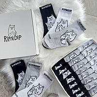 Носки с принтом RipNDip женские мужские набор 24 пары 36-40 41-45 серые,белые,черные, Комплект носков с прикол