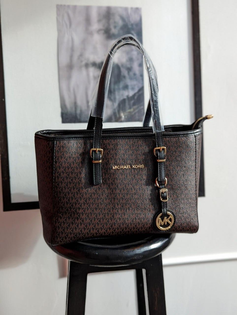 Жіноча сумка Michael Kors Shopper Brown (Коричнева) Містка сумка екошкіра на 2 відділення MK