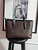 Жіноча сумка Michael Kors Shopper Brown (Коричнева) Містка сумка екошкіра на 2 відділення MK, фото 4