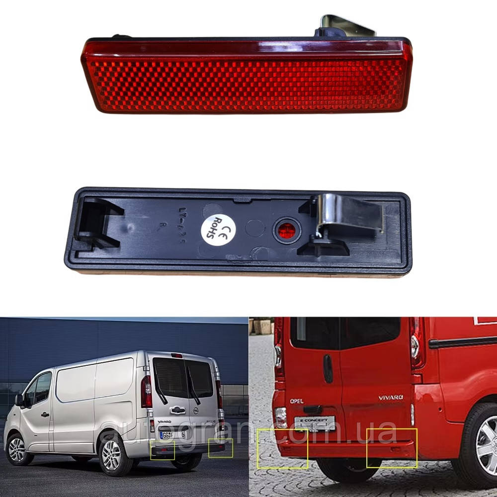 Відбивачі світла бампера Opel Vivaro Renault Trafic Nissan Primastar, фото 1