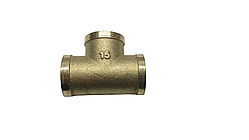 Трійник латунний 1/2" внутрішня різь посилений