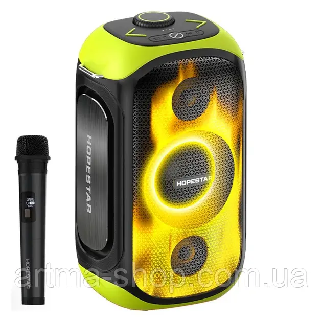 Колонка Hopestar PARTY 300 з мікрофоном Потужність 80W, 3 режими, до 8 годин роботи, чорна (PARTY 300)