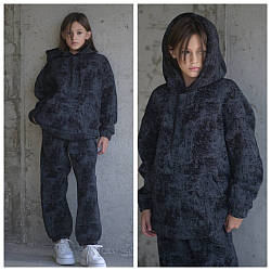 Стильний теплий спортивний костюм оверсайз, р-ри на рост 146 - 158