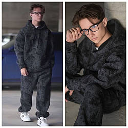 Підлітковий теплий спортивний костюм оверсайз, розміри на рости 146 - 158