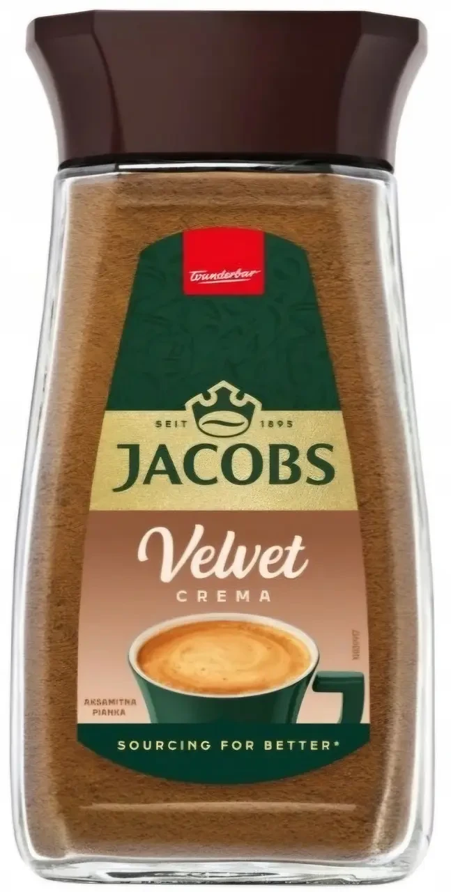 Розчинна кава Jacobs Velvet CREMA 200 г у скляній банці