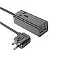 Мережевий подовжувач HOCO AC10A Barry PD65W GaN (2C2A with 1 socket) desktop charger Black, фото 3