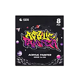 Акрилові маркери STA преміум якість для малювання, набір із 8 кольорів, універсальні для скла, дерева, ткани та кераміки, фото 8