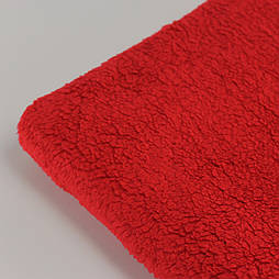 Відріз Плюш Овчинка червоного кольору 80*100 см ПЗ-11