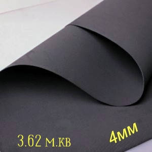 Листовий матеріал EVA 100 (латекс, спінений етиленвінілацетат, ЕВА, фоамiран, фом) Чорний 4 мм.