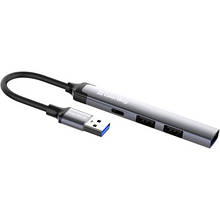 Хаб USB 3.0 -> 2xUSB 2.0+1xUSB 3.0+1xUSB-C Grey ColorWay