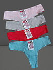 Труси стрінги жіночі бавовна стрейч №3311 р.42-44 46 48.От 6шт по 28грн., фото 3