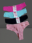 Труси стрінги жіночі бавовна стрейч №3311 р.42-44 46 48.От 6шт по 28грн., фото 4