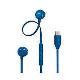 Навушники дротові JBL T310C USB-C (JBLT310CBLU) гарнітура з мікрофоном синя, фото 6