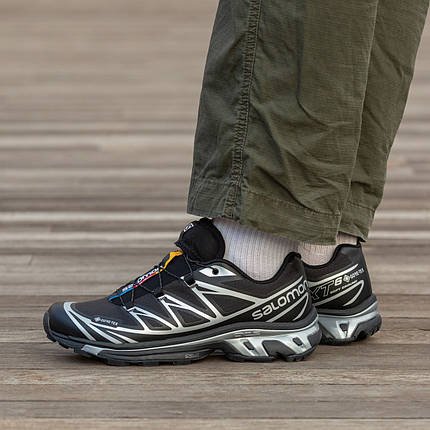 Зимові Чоловічі Кросівки Salomon XT-6 Advanced Gore-Tex / Саломон ХТ-6 Адванст Гор Текс Чорні із Сріблястим, фото 1