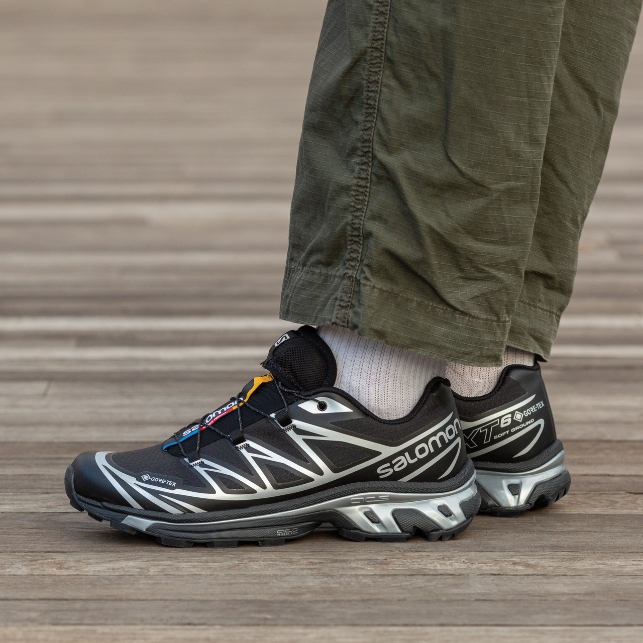 Зимові Чоловічі Кросівки Salomon XT-6 Advanced Gore-Tex / Саломон ХТ-6 Адванст Гор Текс Чорні із Сріблястим