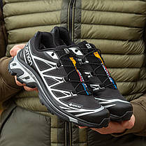 Зимові Чоловічі Кросівки Salomon XT-6 Advanced Gore-Tex / Саломон ХТ-6 Адванст Гор Текс Чорні із Сріблястим, фото 4