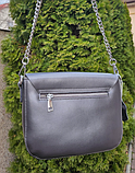 Сумка крос-боді через плече темно сіра, фото 3