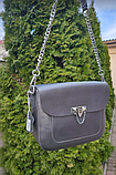 Сумка крос-боді через плече темно сіра, фото 4