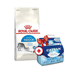 АКЦІЯ Royal Canin Indoor сухий корм для котів 4 кг + наповнювач Catsan 5 л, фото 1