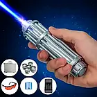 Лазерна указка з різними насадками у пластиковому кейсі LASER B017 Потужний лазер із синім променем, фото 3