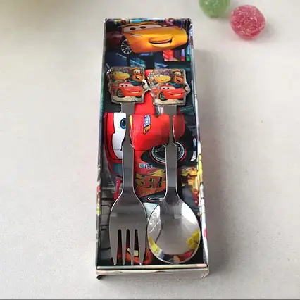 Набір дитячий ложка і вилка "Тачки" 2 предмета