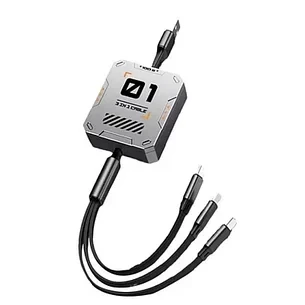 Кабель для зарядки 3 в 1 USB Type-C Micro USB та Lightning адаптер перехідник шнур трійний