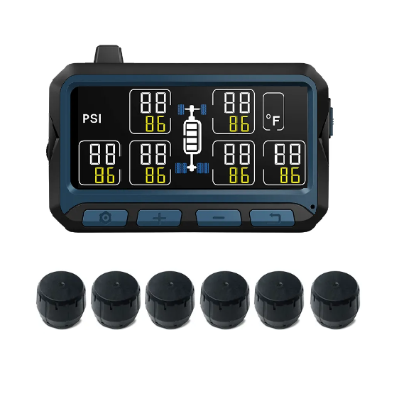 TPMS система контролю тиску та температури в шинах Careud D550S-6-WF, 6 зовнішніх датчиків до 13 бар