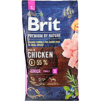 Корм сухий Brit Premium Dog Junior S для молодих собак дрібних порід від 1 до 12 місяців вагою 1-10 кг з куркою 8 кг