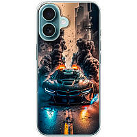 Чохол Силіконовий з Картинкою на iPhone 16 (Машина BMW i8)