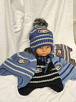 В'язана дитяча шапка на флісі