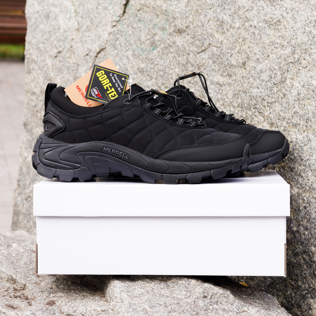 АКЦІЯ! ТЕРМО Зимові Кросівки Черевики Merrell Ice Cap Moc повністю чорні, фото 1