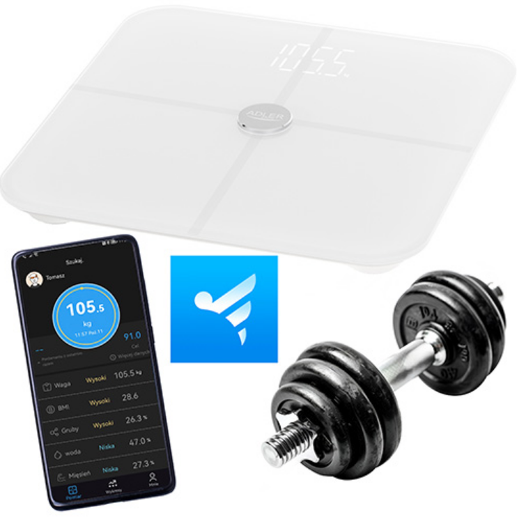 Аналітичні ваги Adler AD 8187 White - Smart - додаток FitGo