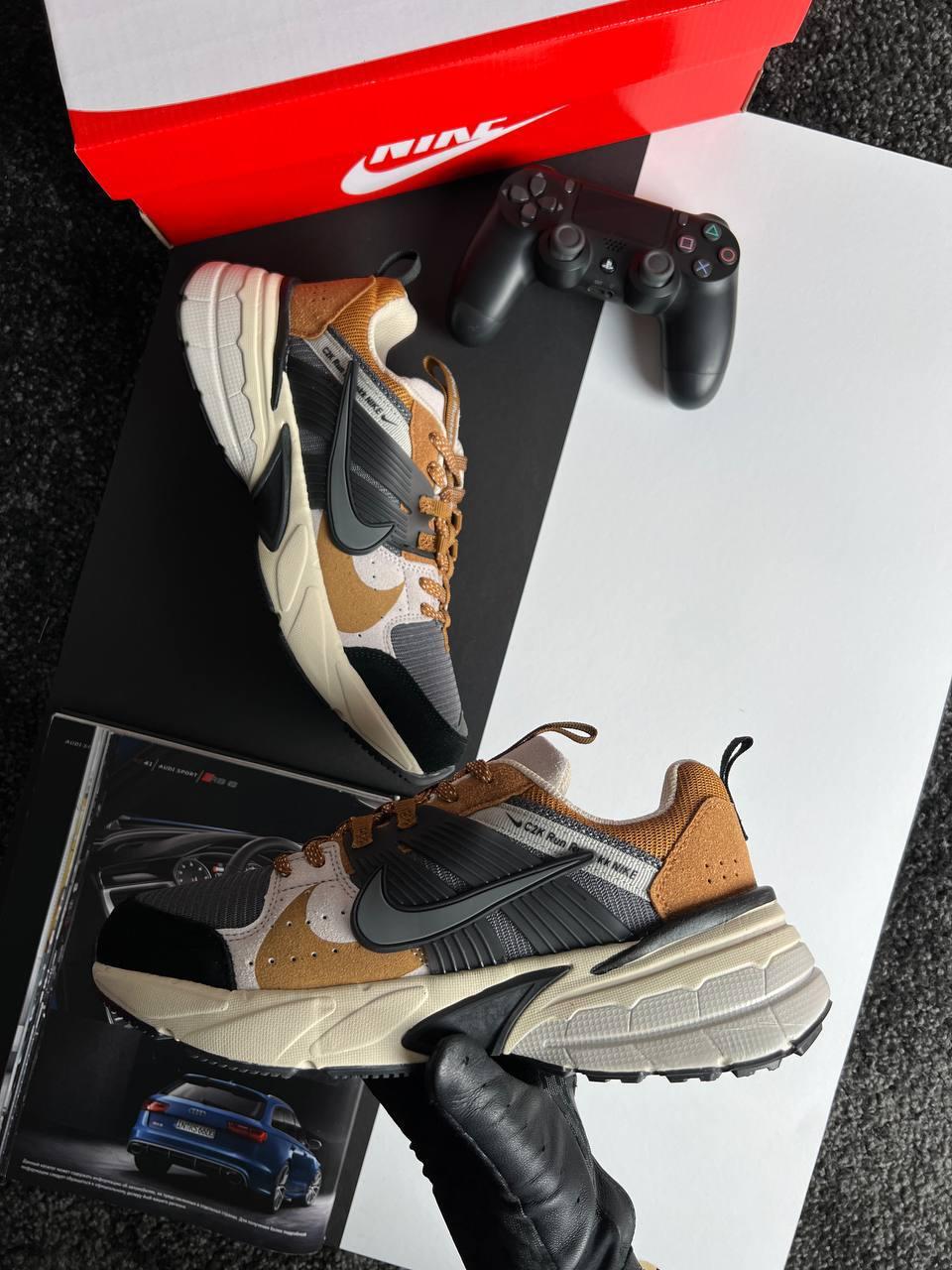 Чоловічі кросівки замша текстиль Nike C2K Run Runtekk Black Beige Brown, кеди чоловічі Найк. Чоловіче взуття