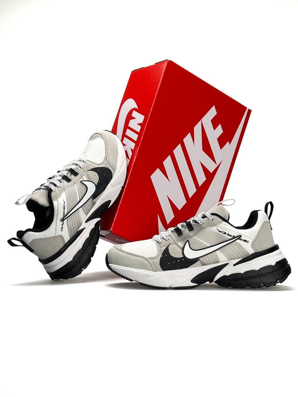 Чоловічі кросівки замша текстиль Nike C2K Run Runtekk White Grey, кеди чоловічі Найк білі. Чоловіче взуття